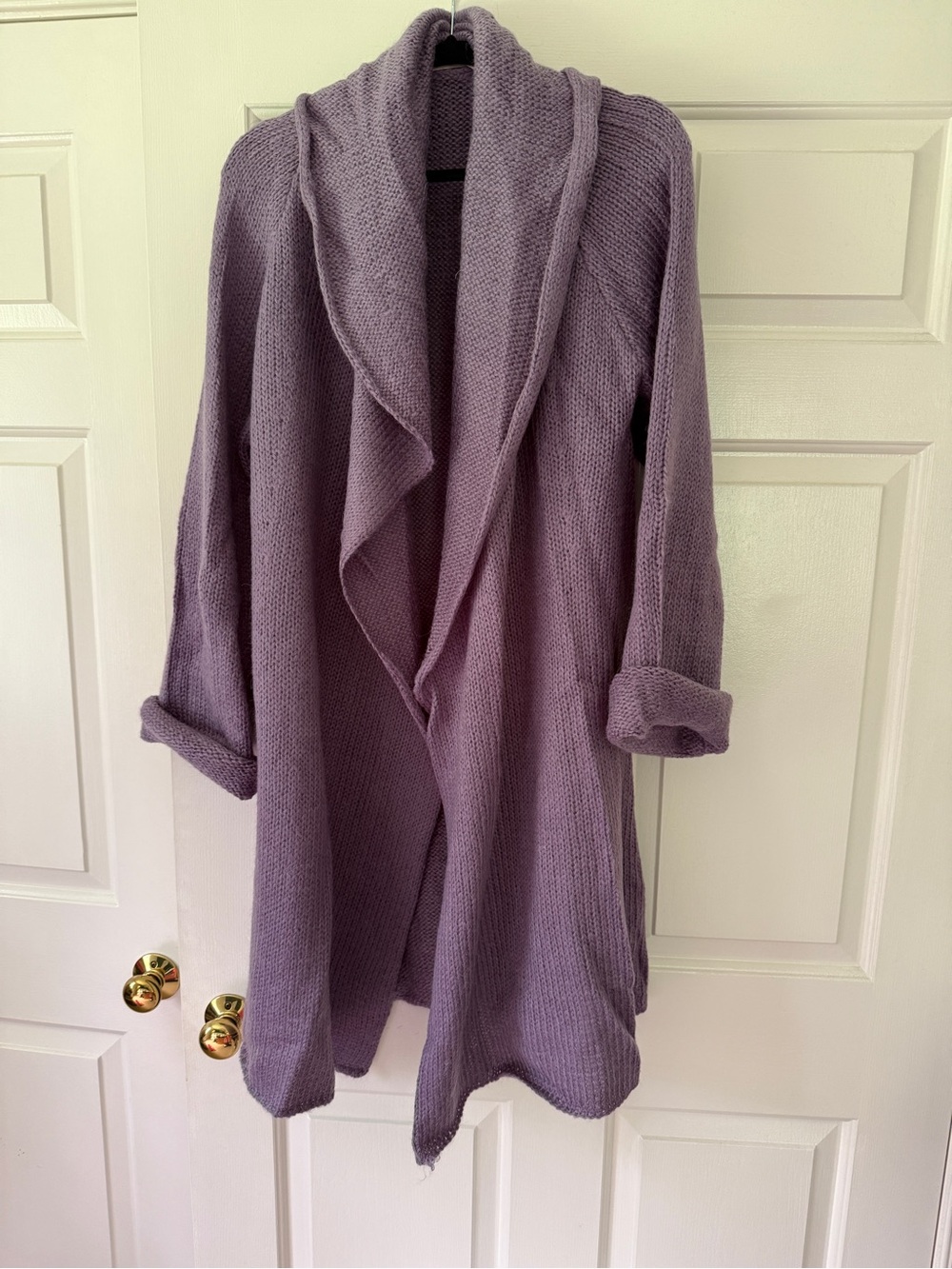 Soft Surroundings Cozy Oversized Lavender Open-Front Women’s Cardigan Sweater